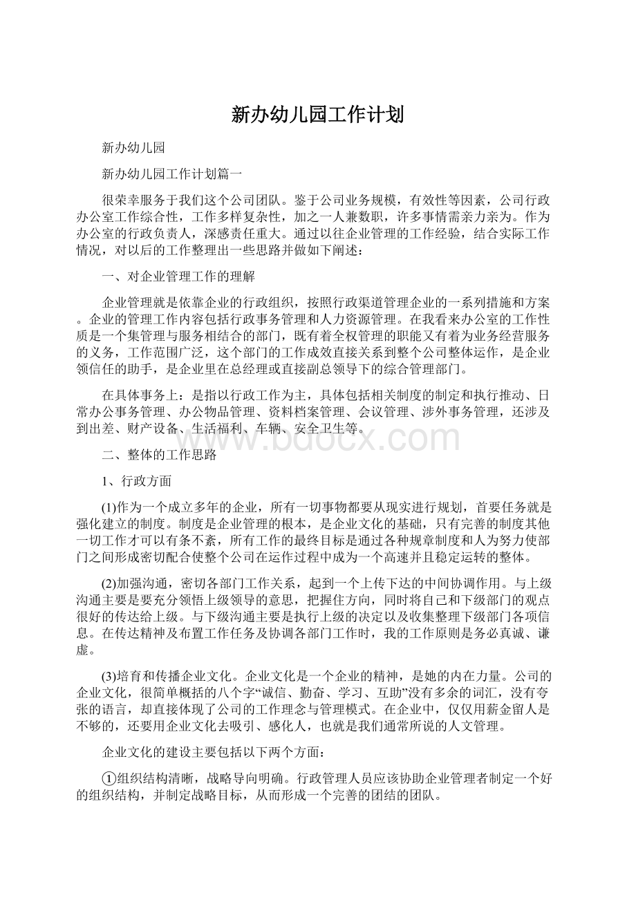 新办幼儿园工作计划.docx