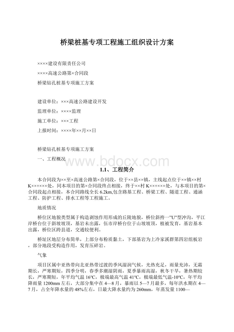 桥梁桩基专项工程施工组织设计方案.docx_第1页