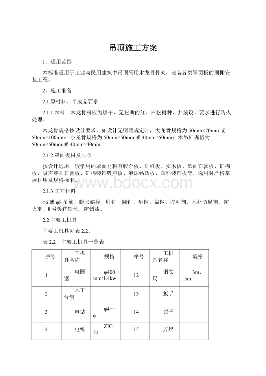 吊顶施工方案.docx_第1页