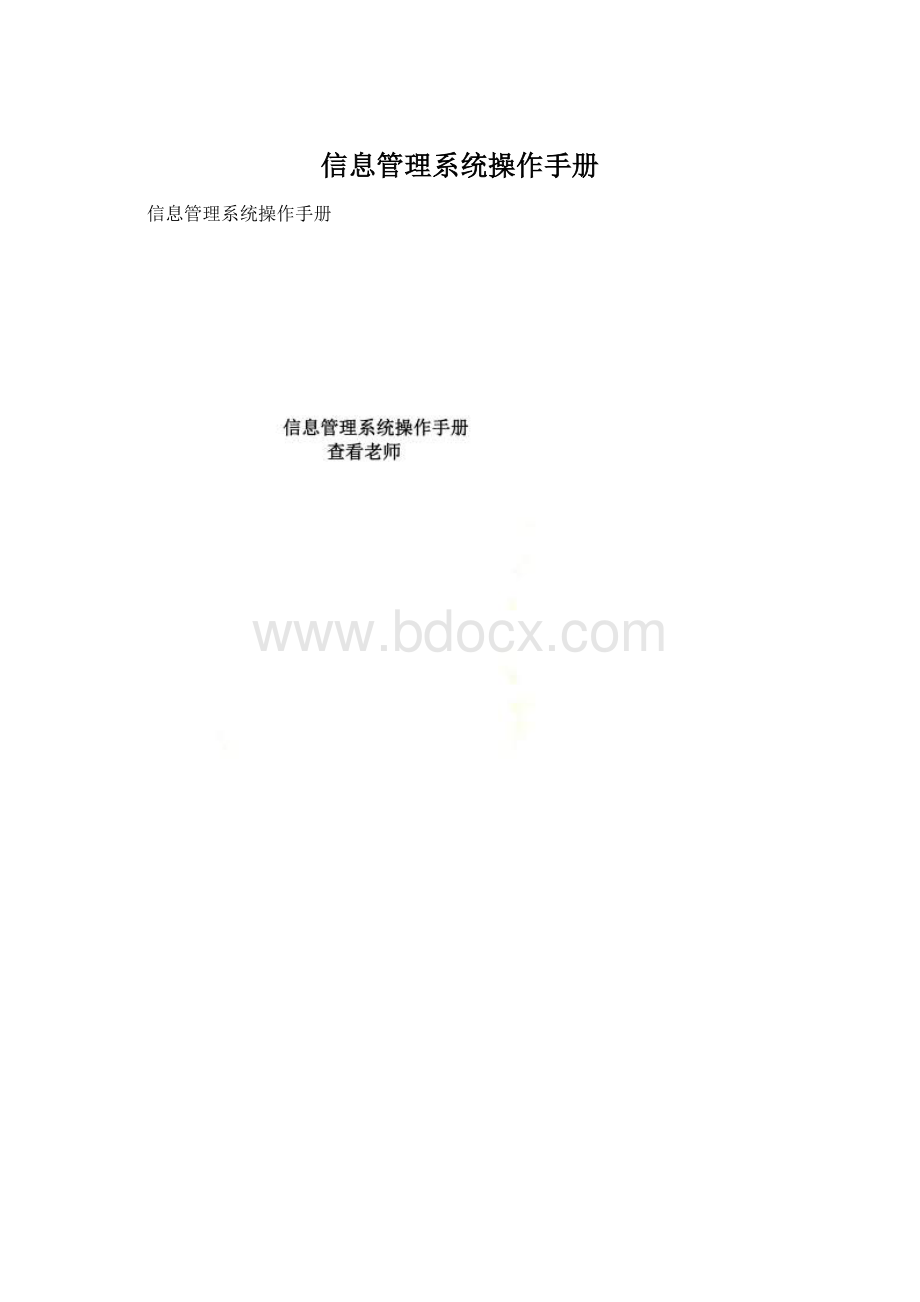 信息管理系统操作手册.docx_第1页