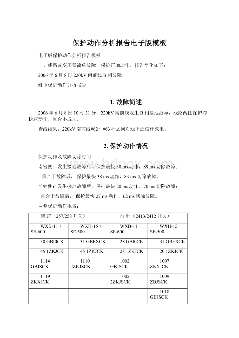 保护动作分析报告电子版模板.docx_第1页