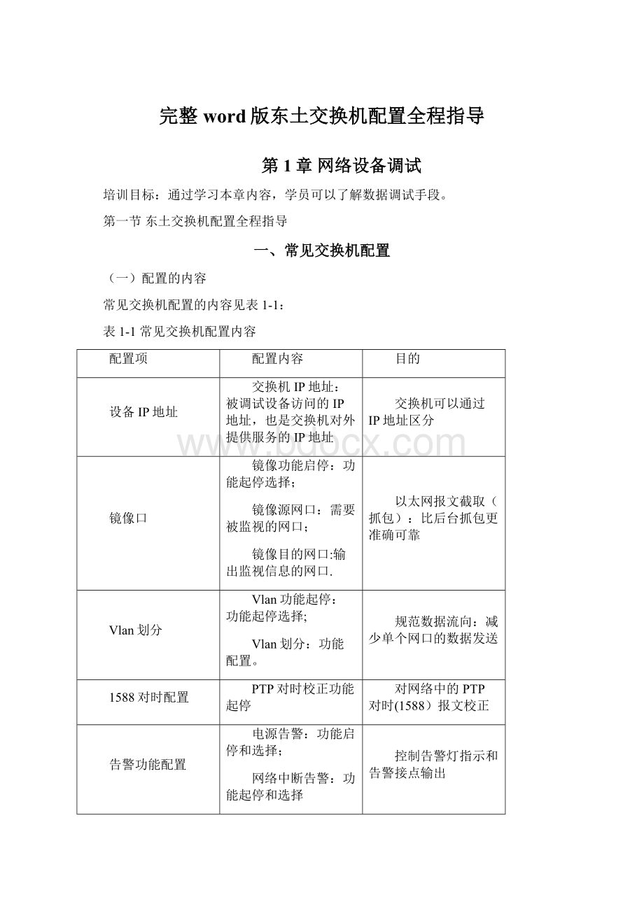 完整word版东土交换机配置全程指导.docx