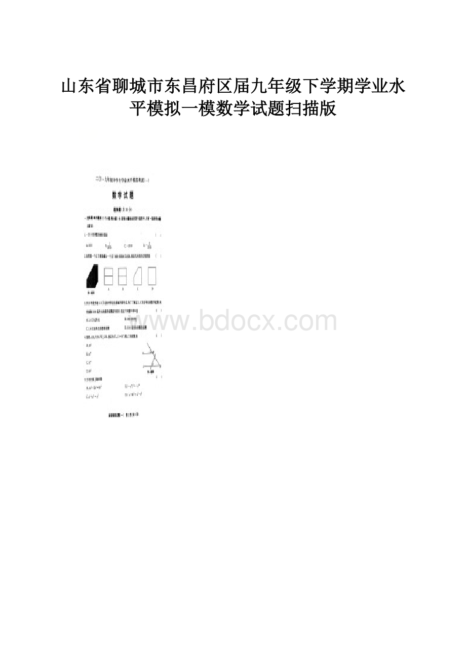 山东省聊城市东昌府区届九年级下学期学业水平模拟一模数学试题扫描版.docx_第1页