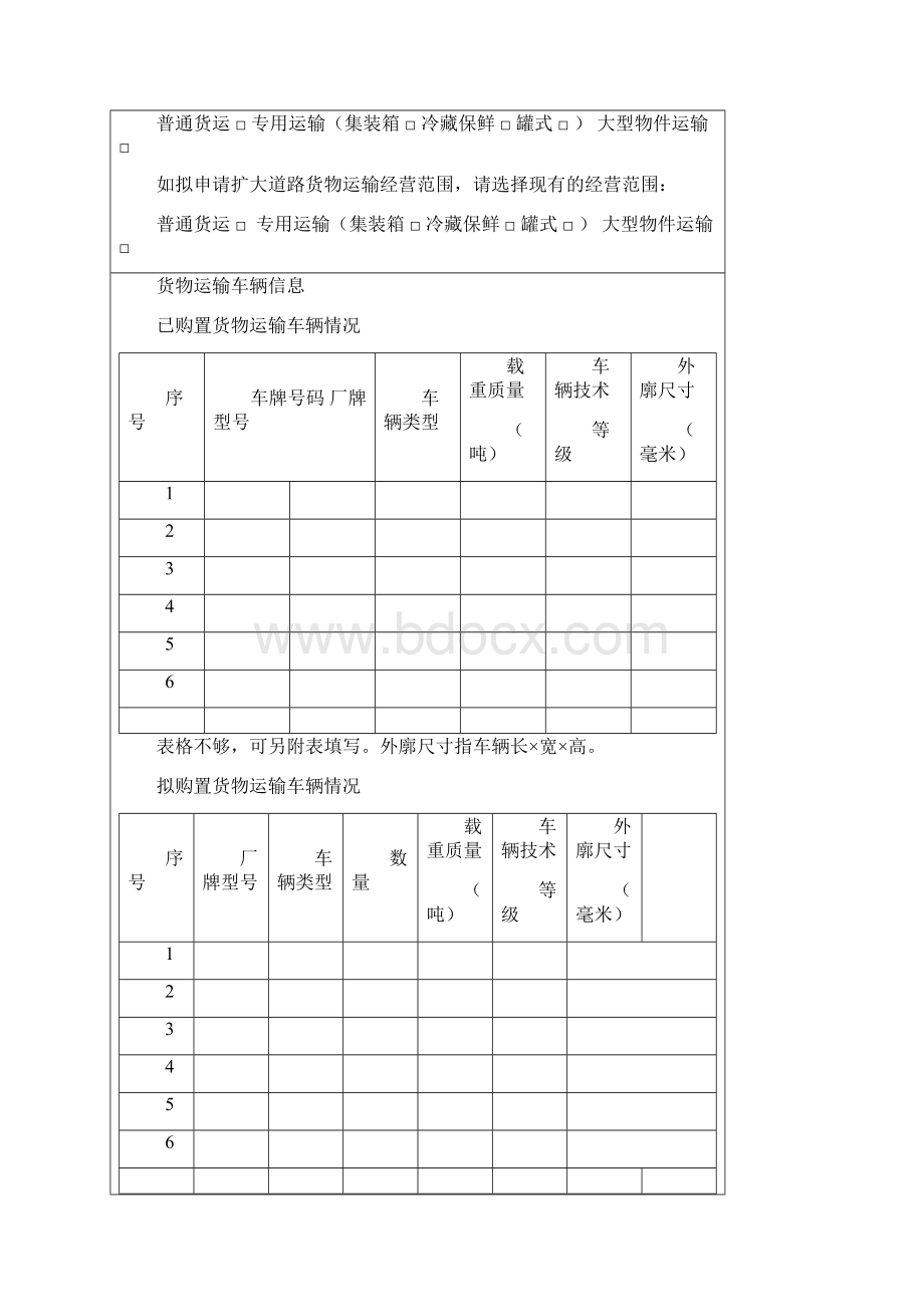 道路货物运输经营申请表.docx_第2页