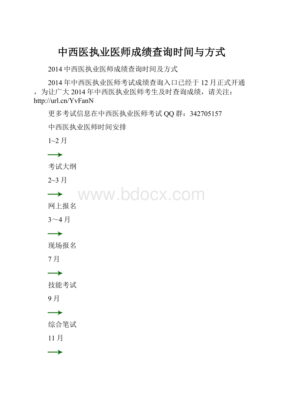 中西医执业医师成绩查询时间与方式.docx_第1页