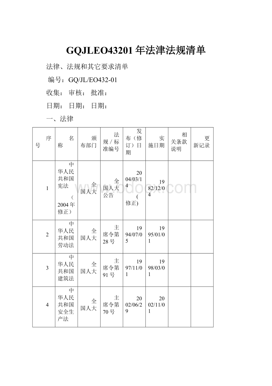 GQJLEO43201年法津法规清单.docx