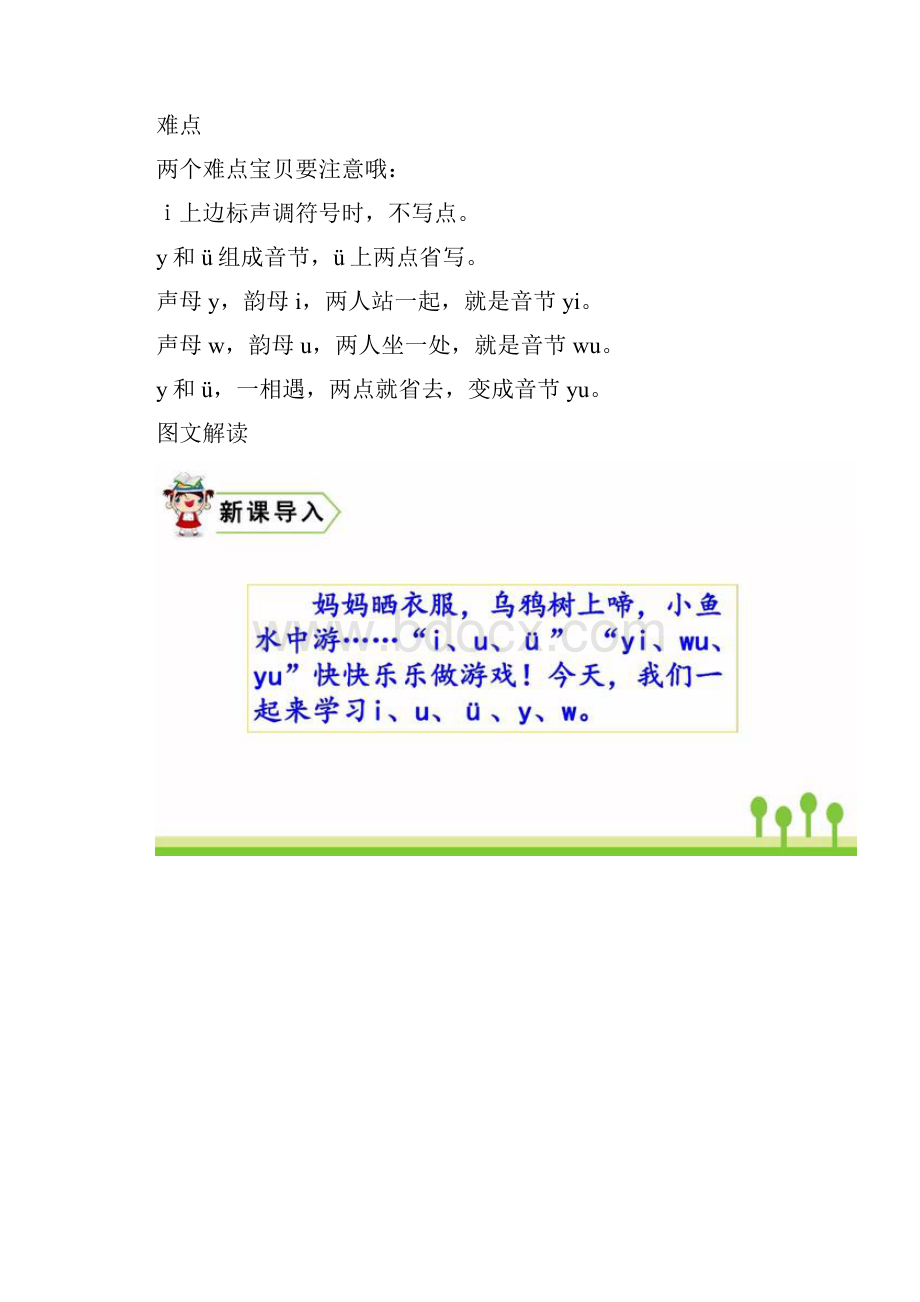 精部编版一年级语文上册汉语拼音2《i u ü y w》图文讲解.docx_第3页