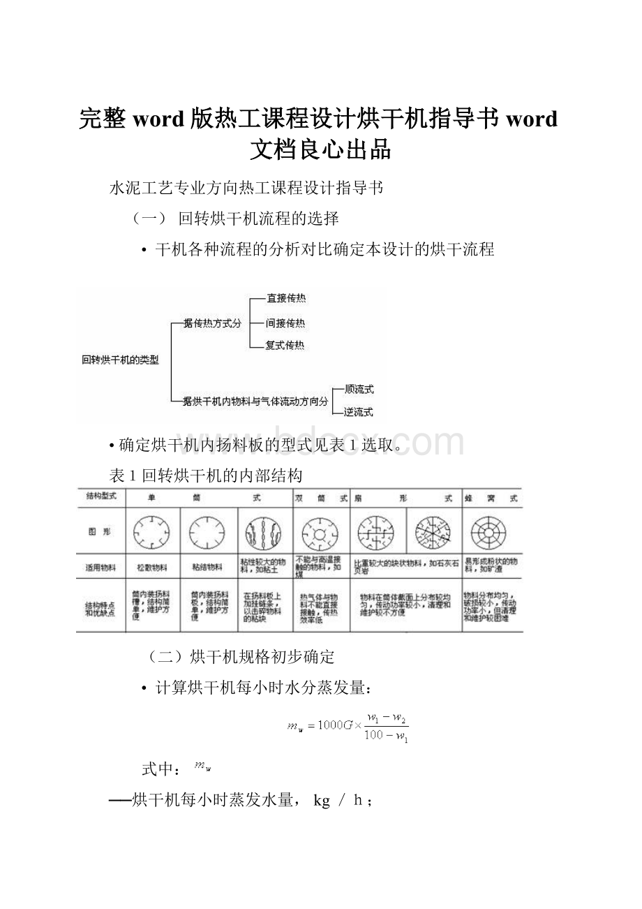 完整word版热工课程设计烘干机指导书word文档良心出品.docx