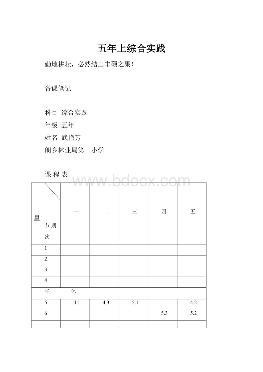 五年上综合实践.docx_第1页