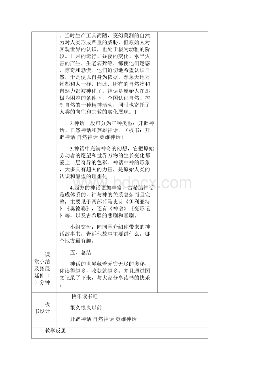 部编人教版小学语文四年级上册快乐读书吧 表格式教案含教学反思教学设计.docx_第3页