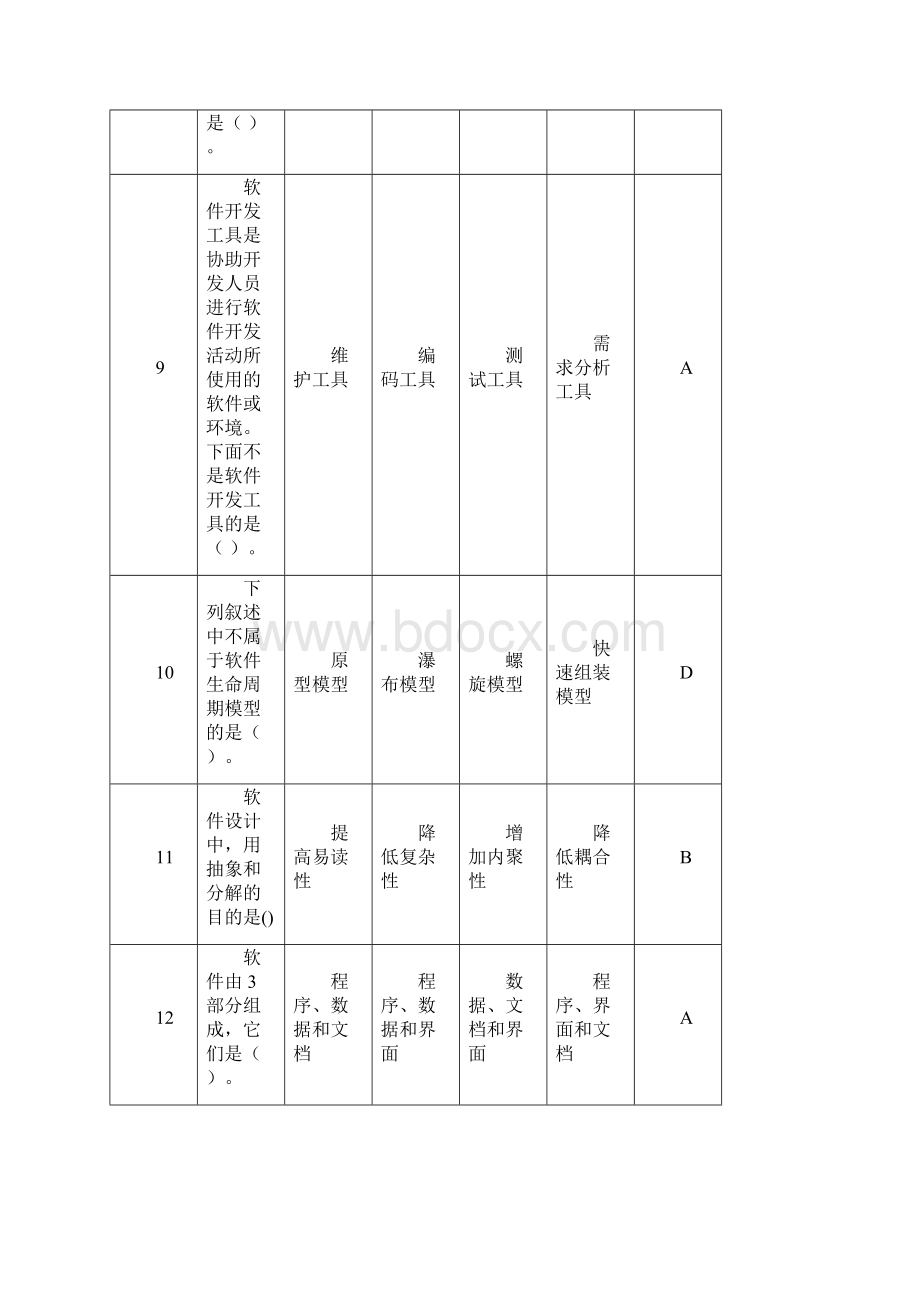 软件工程选择题大全修改.docx_第3页