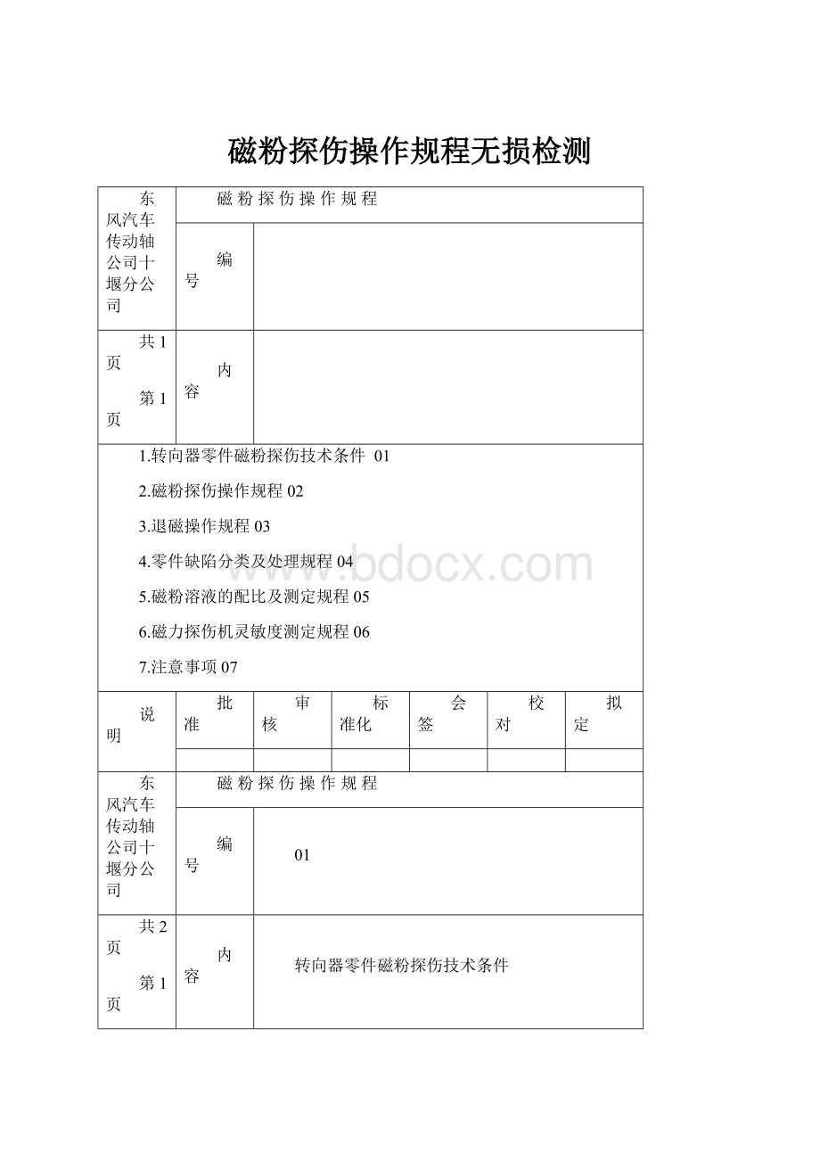 磁粉探伤操作规程无损检测.docx_第1页