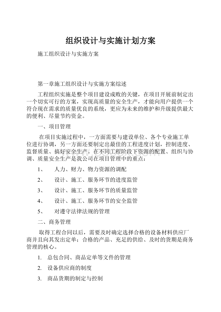 组织设计与实施计划方案.docx