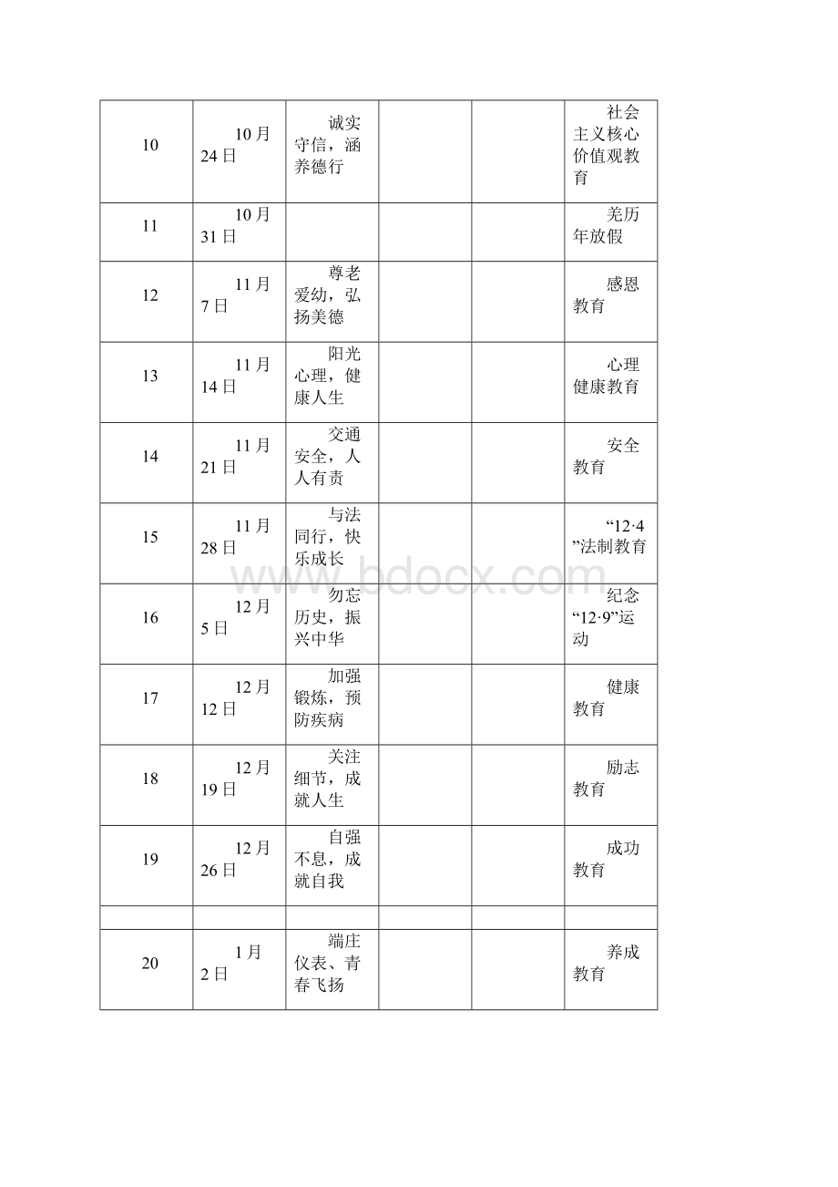 秋季国旗下讲话安排表及内容.docx_第2页