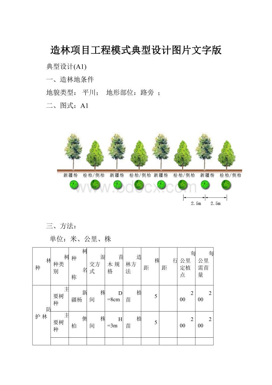 造林项目工程模式典型设计图片文字版.docx