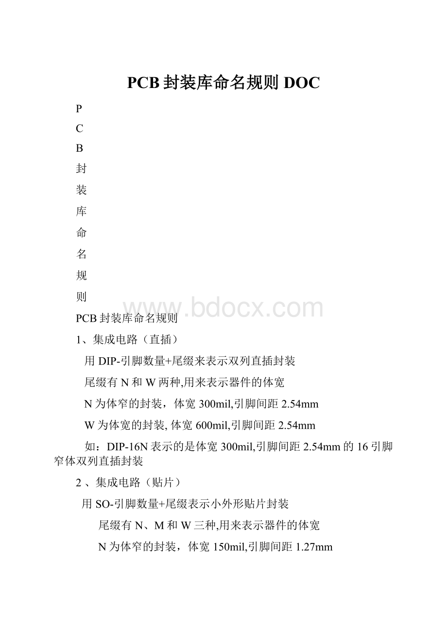 PCB封装库命名规则DOC.docx