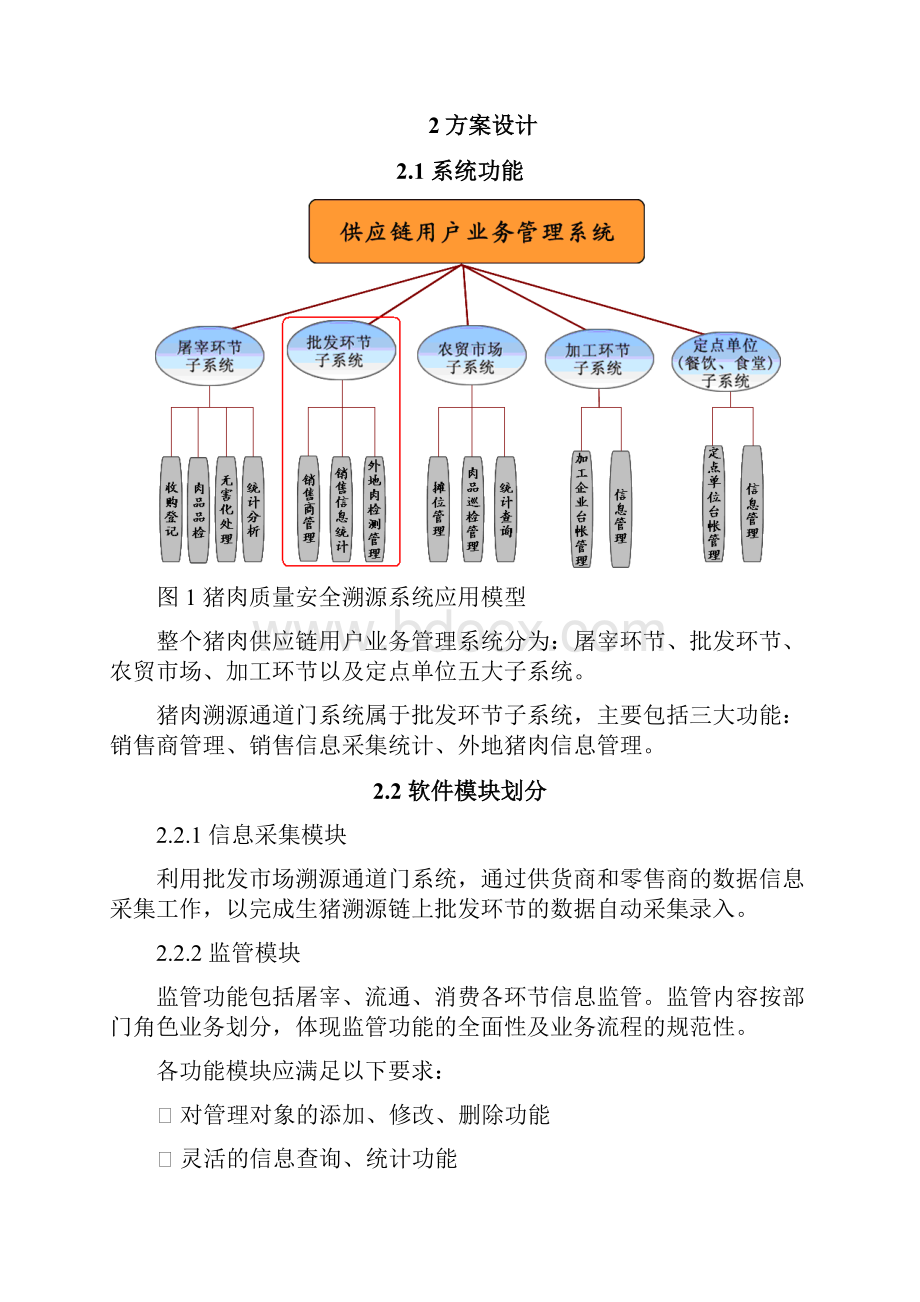 成都市苏坡批发市场猪肉通道食品溯源系统设计方案上课讲义.docx_第2页