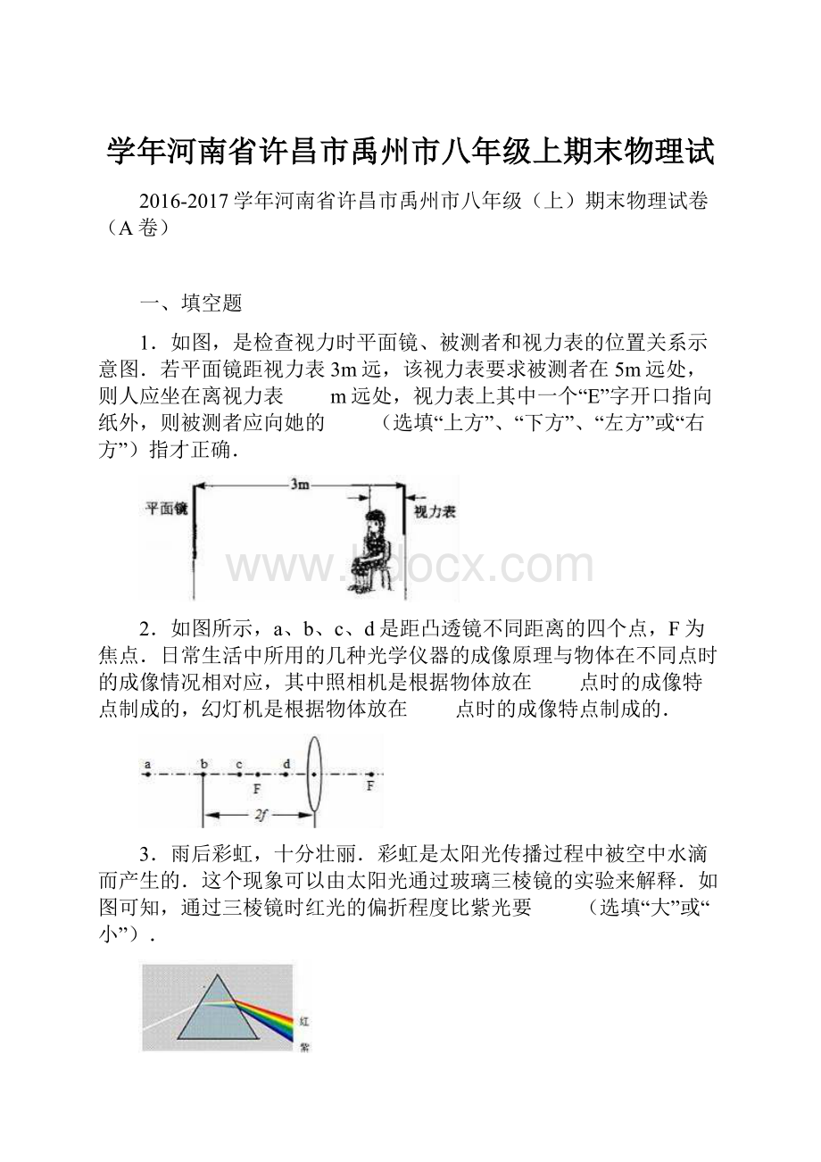 学年河南省许昌市禹州市八年级上期末物理试.docx_第1页