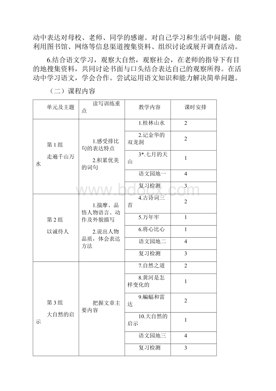 完整版四年级下册语文课程纲要.docx_第2页