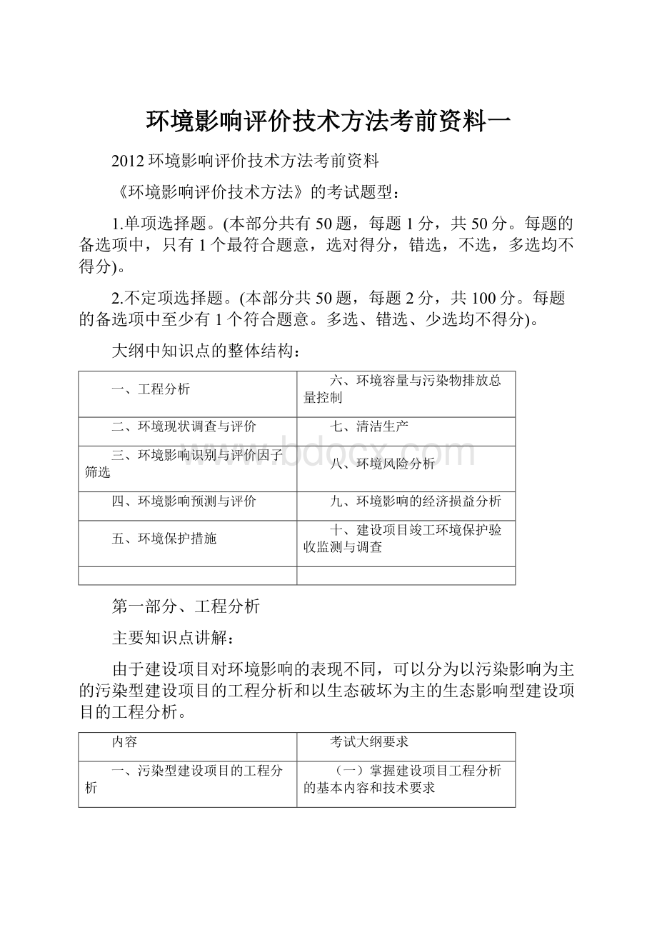 环境影响评价技术方法考前资料一.docx_第1页