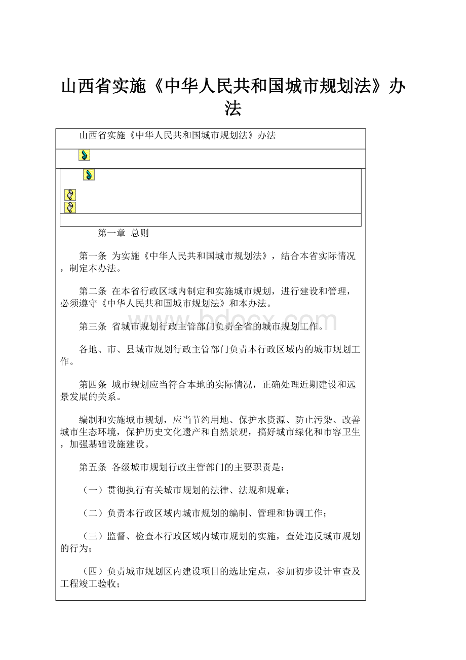 山西省实施《中华人民共和国城市规划法》办法.docx