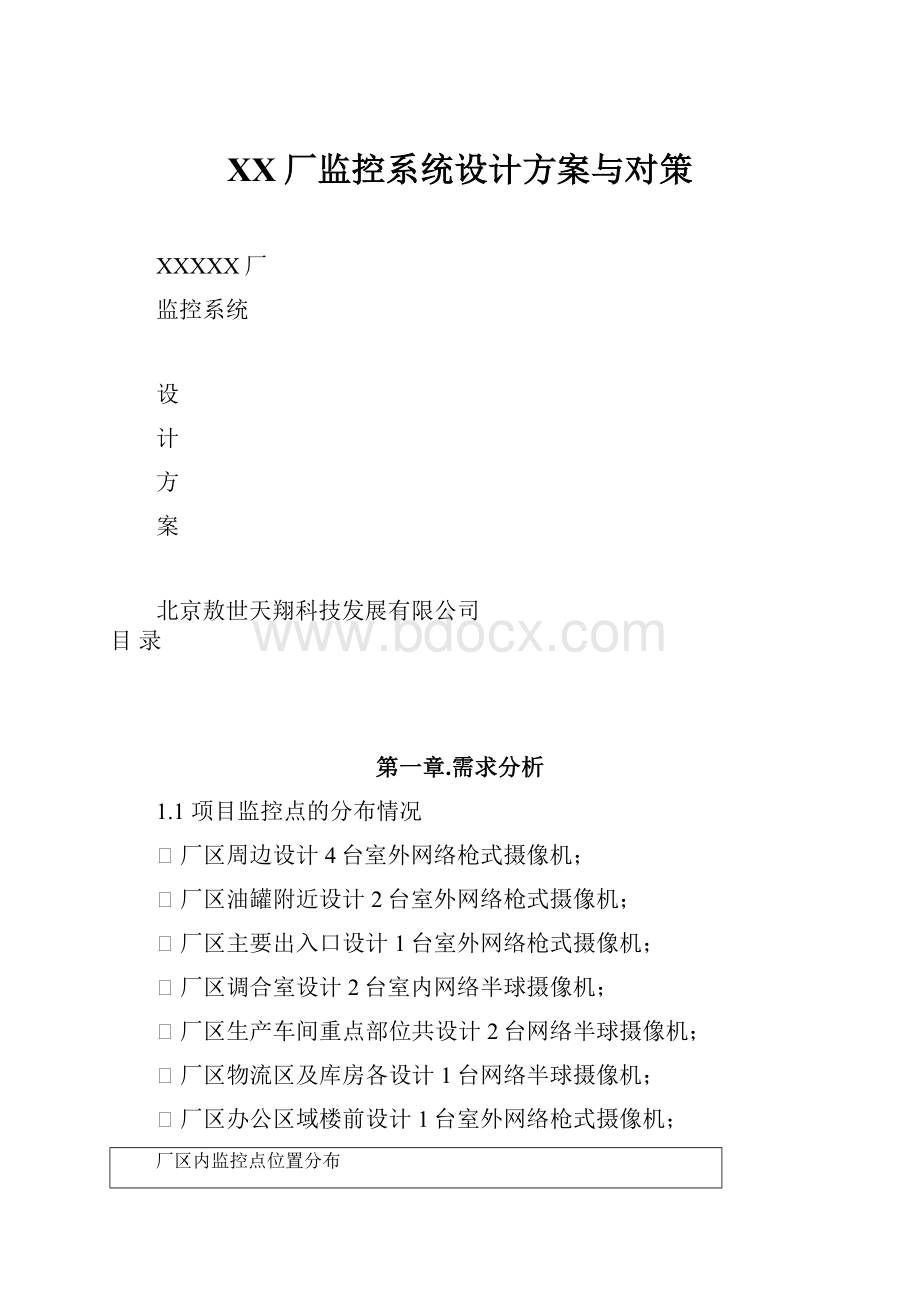 XX厂监控系统设计方案与对策.docx