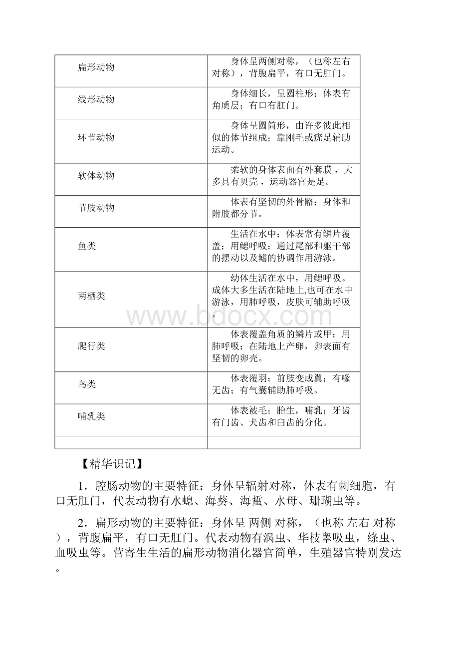 完整word版最新人教版八年级上册生物中考考点精华识记思维导图版.docx_第2页