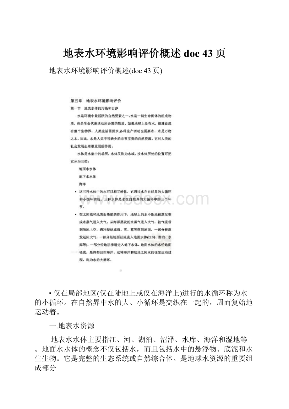 地表水环境影响评价概述doc 43页.docx