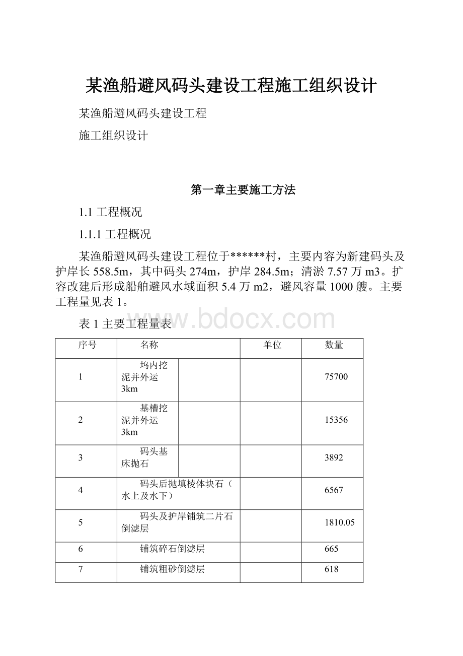 某渔船避风码头建设工程施工组织设计.docx