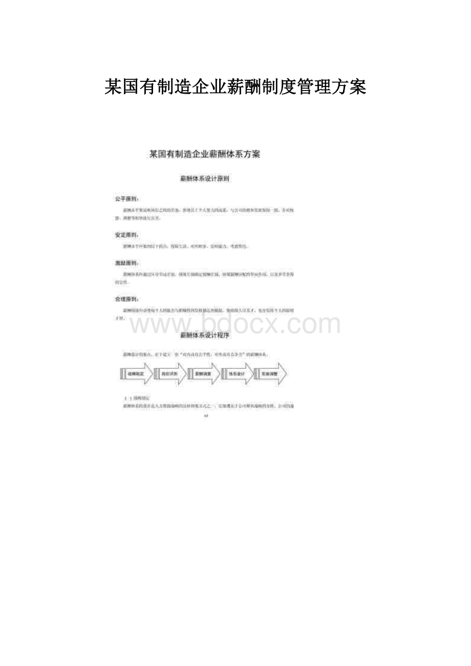 某国有制造企业薪酬制度管理方案.docx_第1页