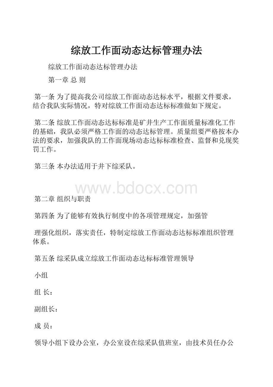 综放工作面动态达标管理办法.docx_第1页