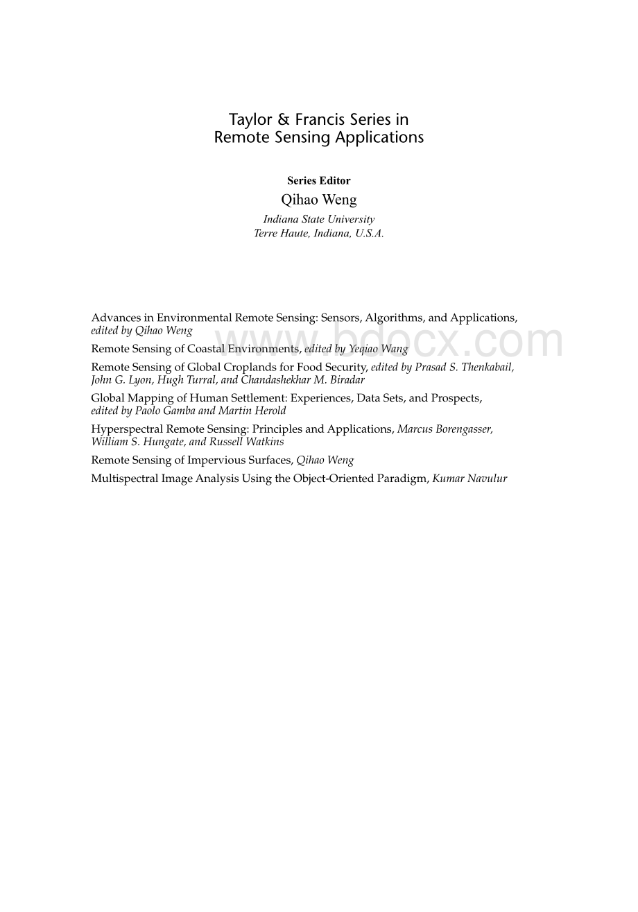 环境遥感Advances in Environmental Remote Sensing：Sensors Algorithms and Applications(2011).pdf_第3页