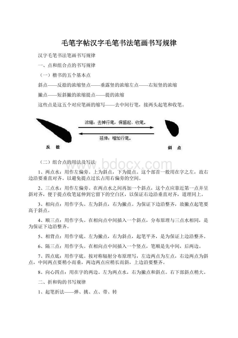 毛笔字帖汉字毛笔书法笔画书写规律.docx