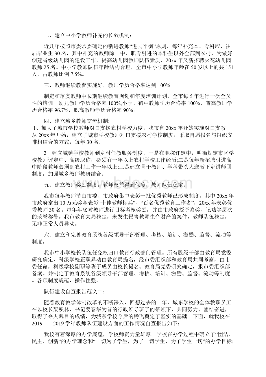 队伍建设自查报告文档4篇.docx_第2页