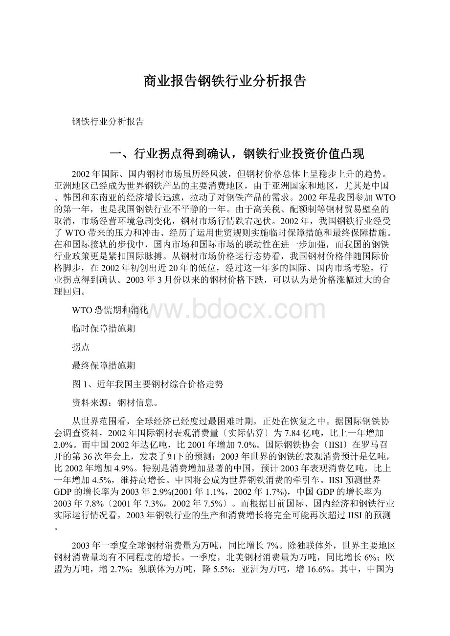 商业报告钢铁行业分析报告.docx