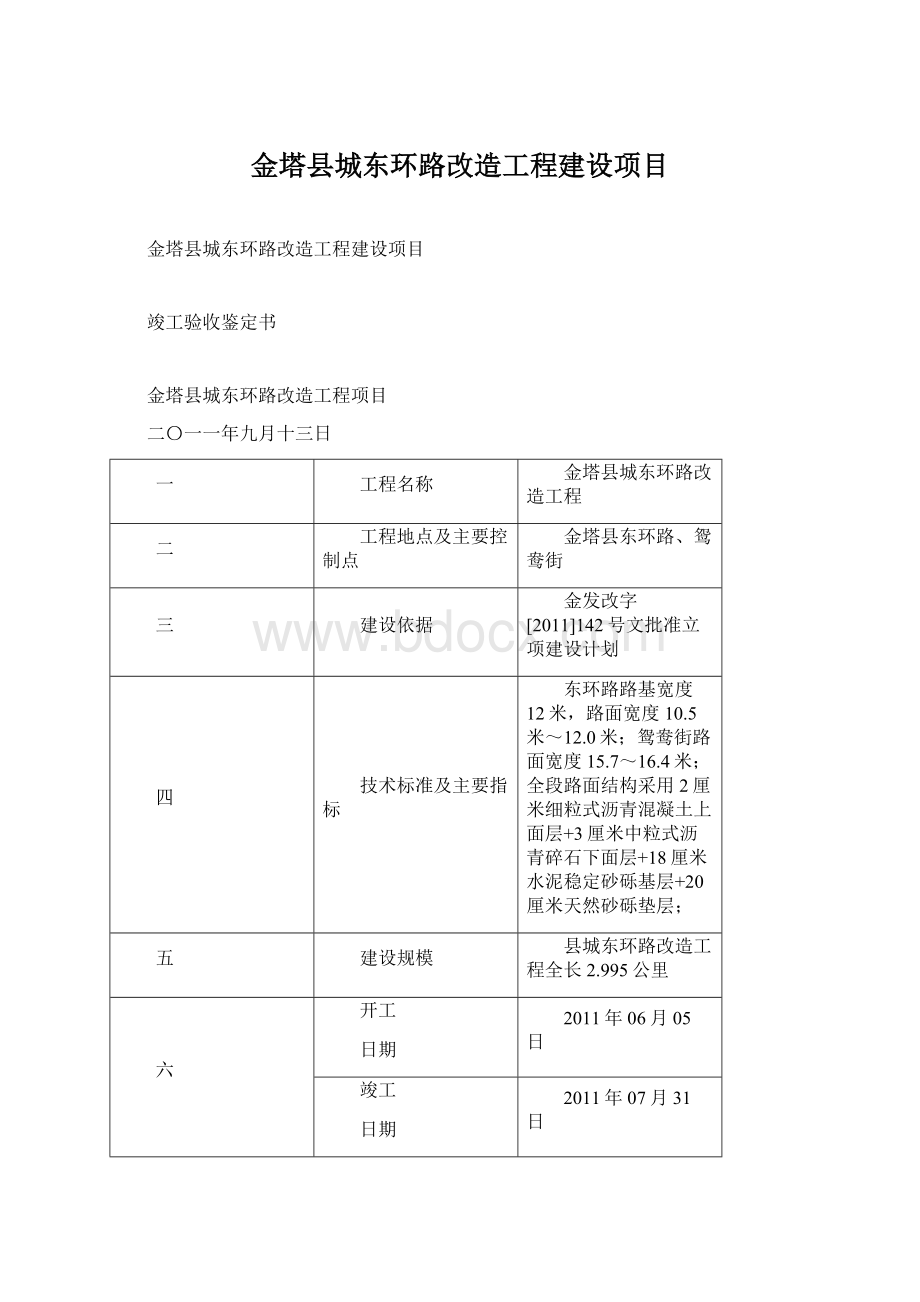 金塔县城东环路改造工程建设项目.docx_第1页