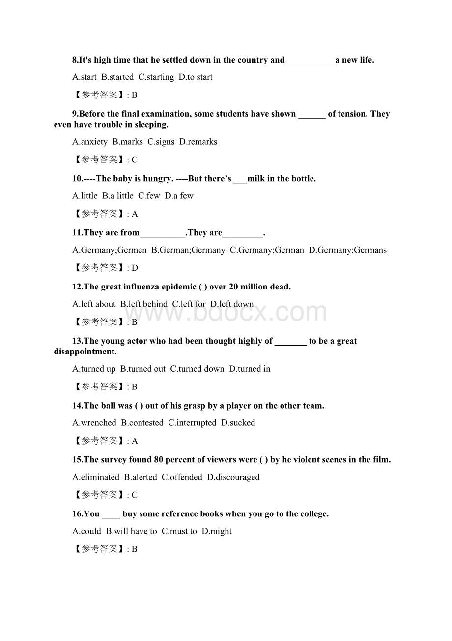 奥鹏20秋季 西交《英语4新录》在线作业5参考答案doc.docx_第2页