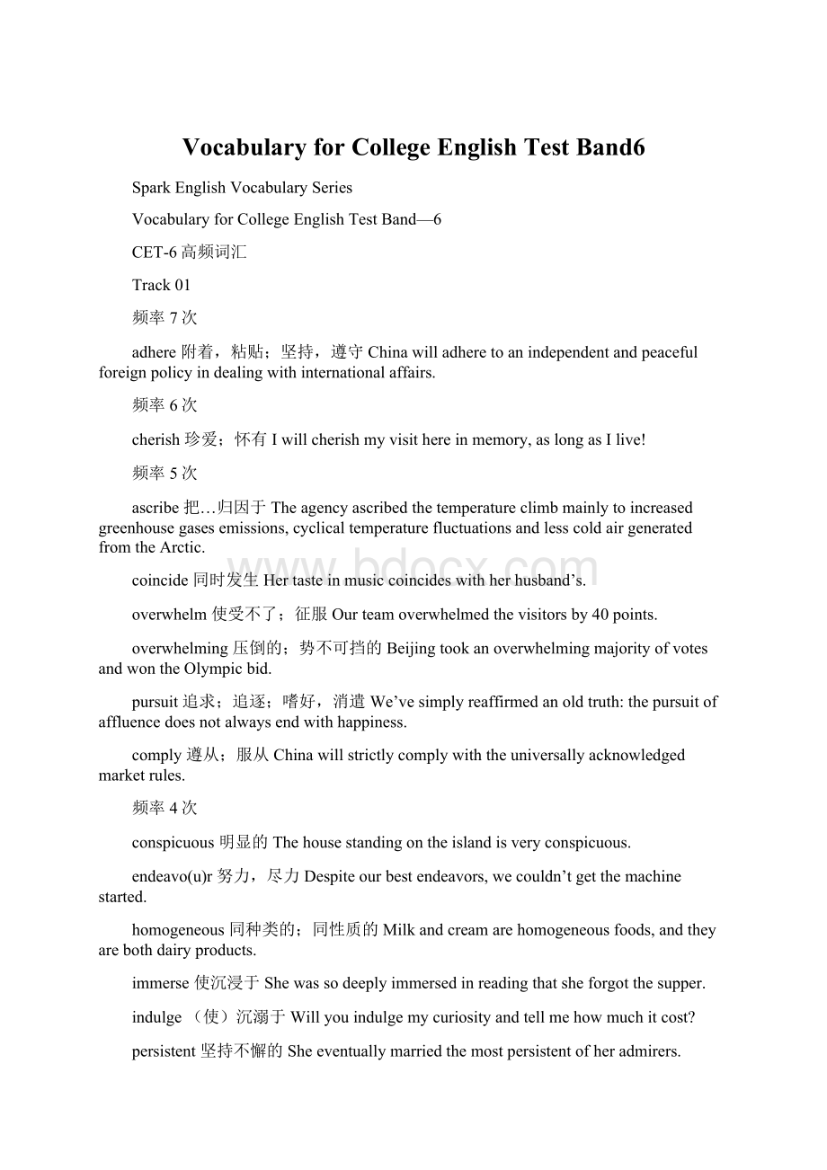 Vocabulary for College English Test Band6.docx_第1页