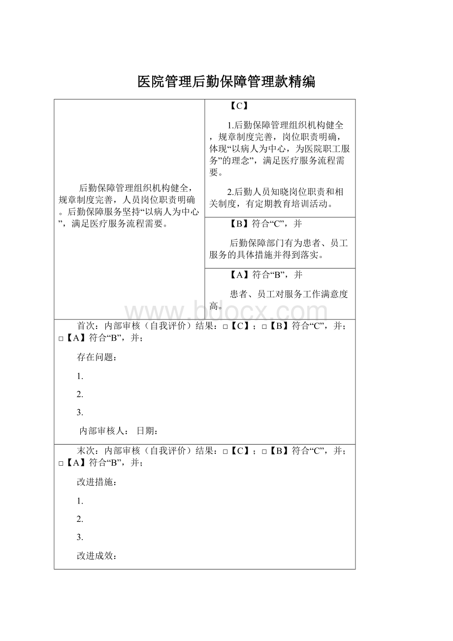 医院管理后勤保障管理款精编.docx_第1页