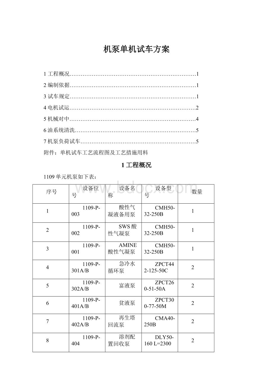 机泵单机试车方案.docx_第1页