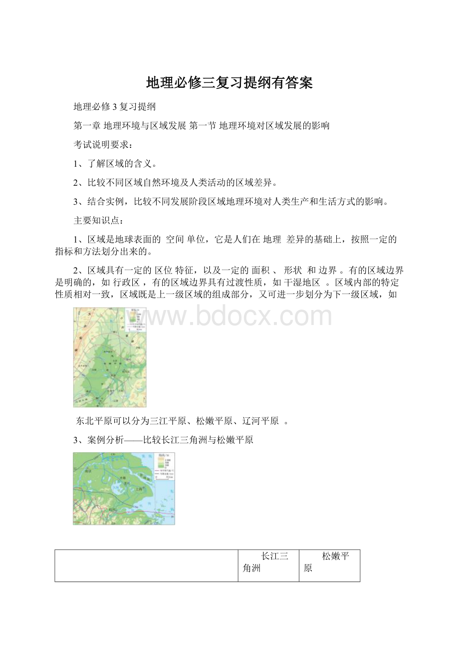 地理必修三复习提纲有答案.docx_第1页