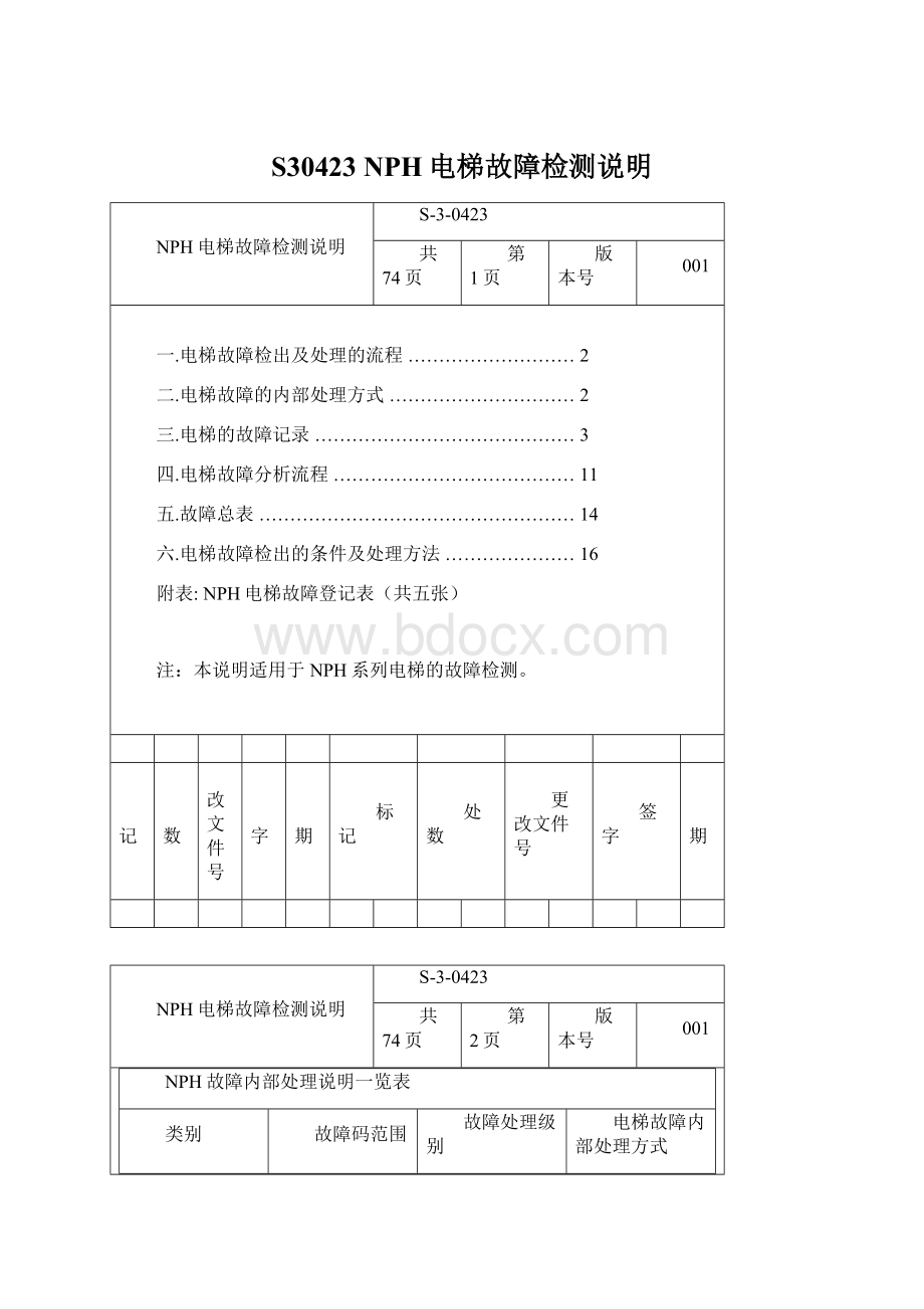 S30423NPH电梯故障检测说明.docx_第1页