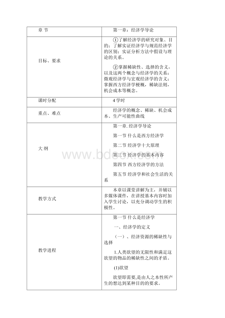 西方经济学教案 课程名称西方经济学宏微观 适用专业经济管理系.docx_第3页