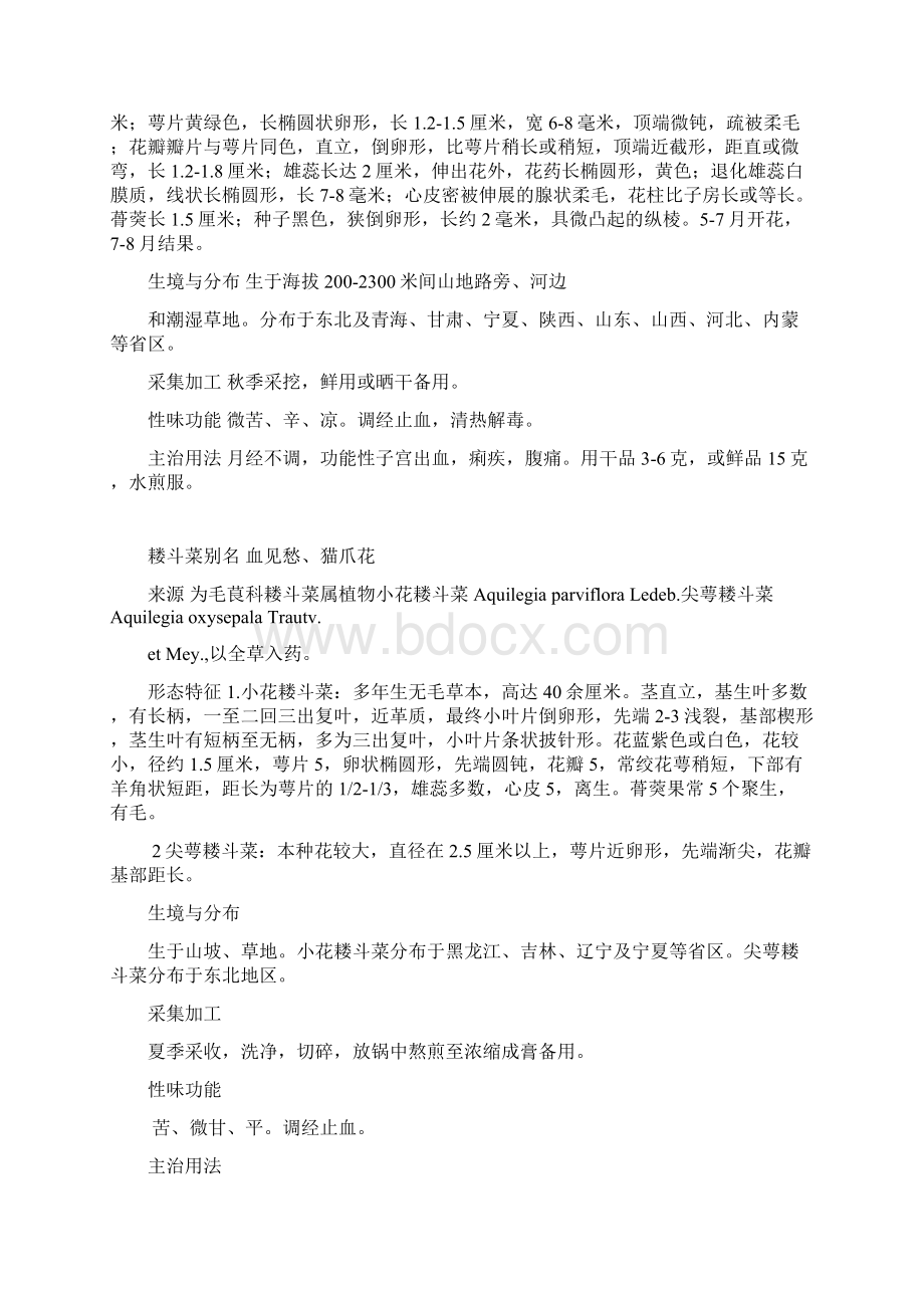 中草药图片大全妇科病用药功能性子宫出血篇.docx_第3页