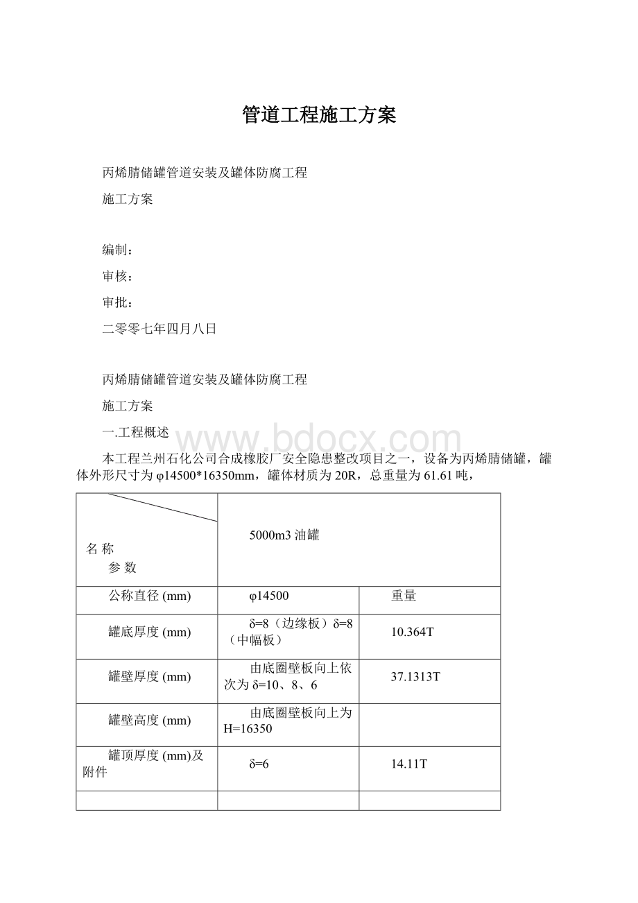 管道工程施工方案.docx_第1页