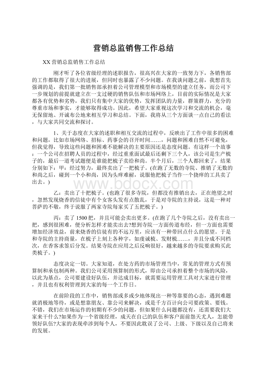 营销总监销售工作总结.docx