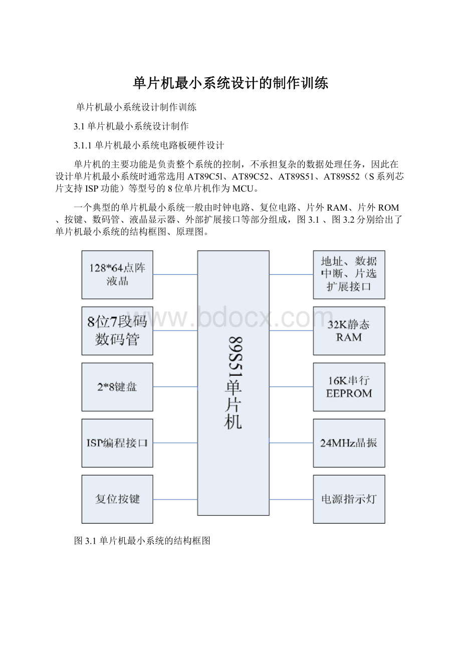 单片机最小系统设计的制作训练.docx