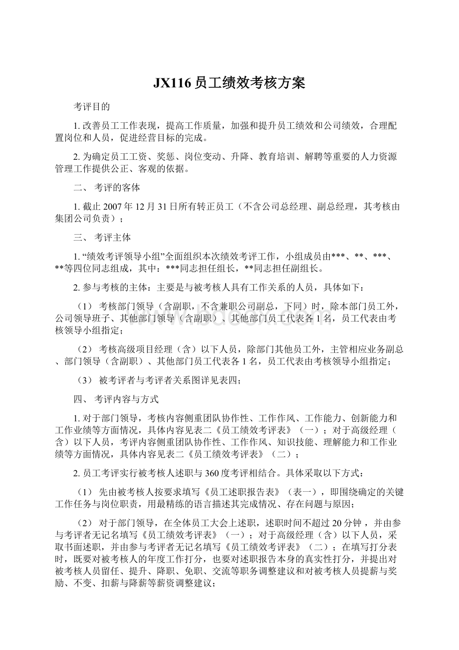 JX116员工绩效考核方案.docx