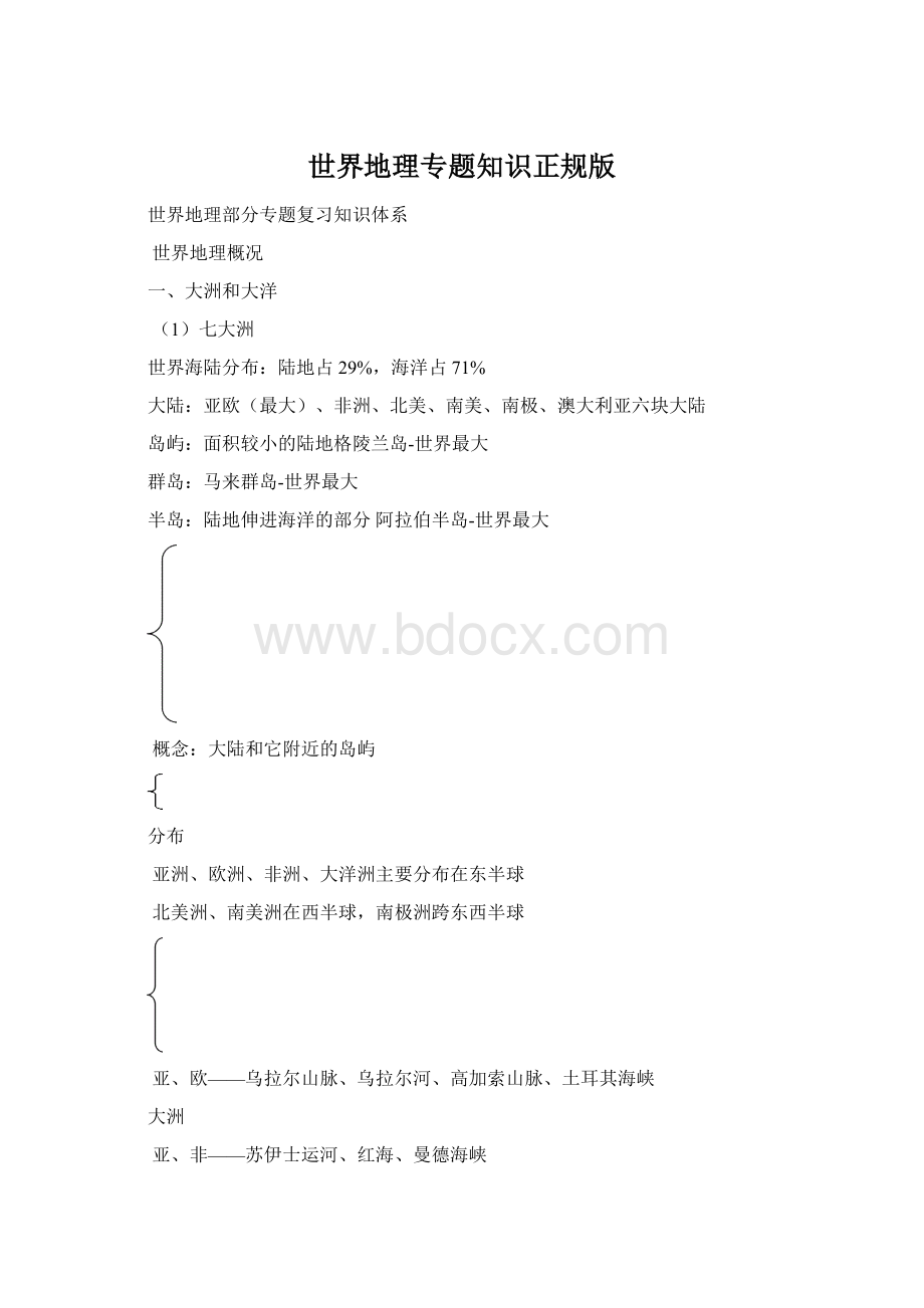 世界地理专题知识正规版.docx_第1页