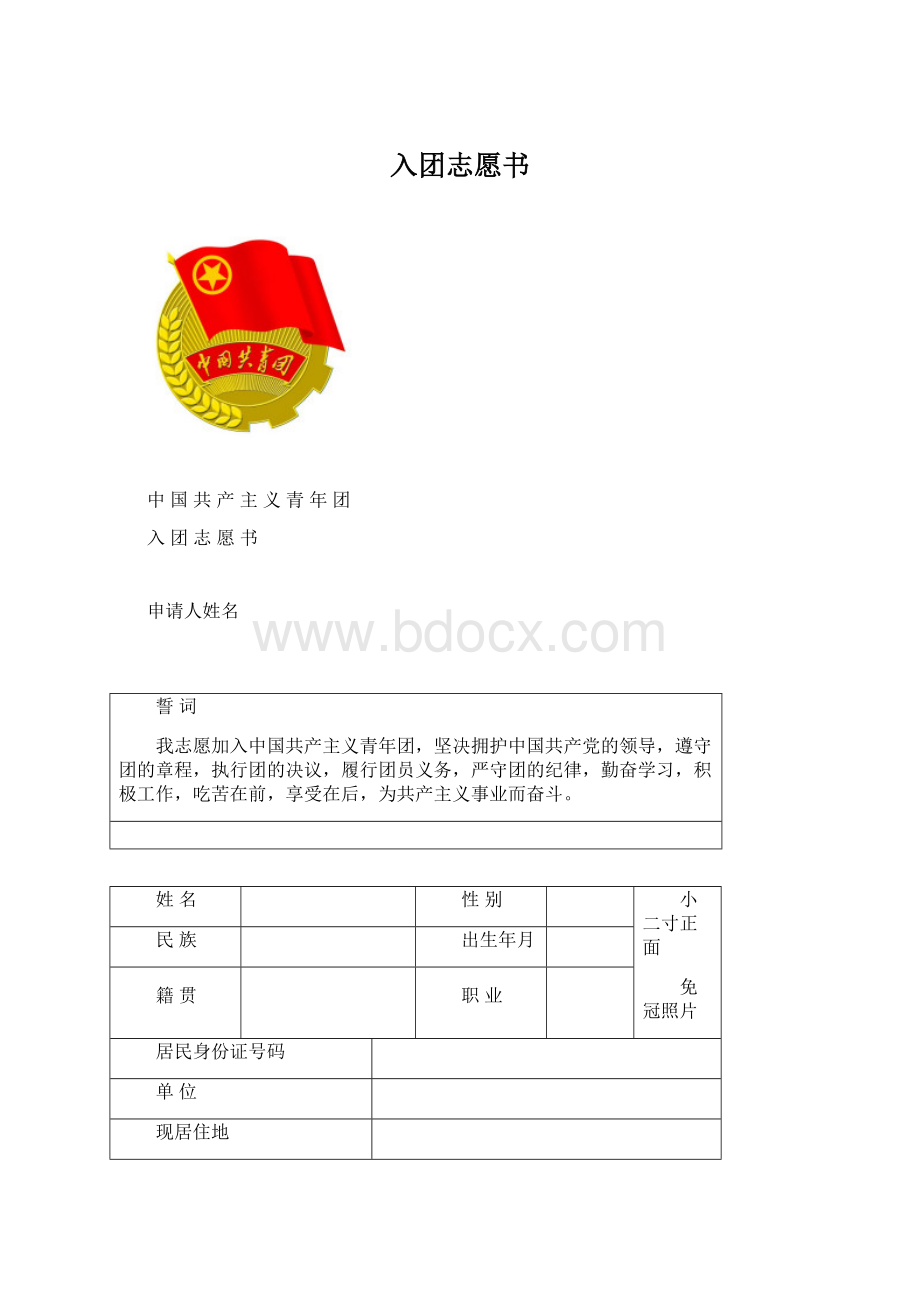 入团志愿书.docx_第1页